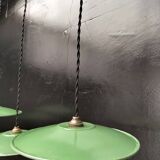 Enameled sheet metal pendant lights