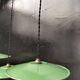 Enameled sheet metal pendant lights