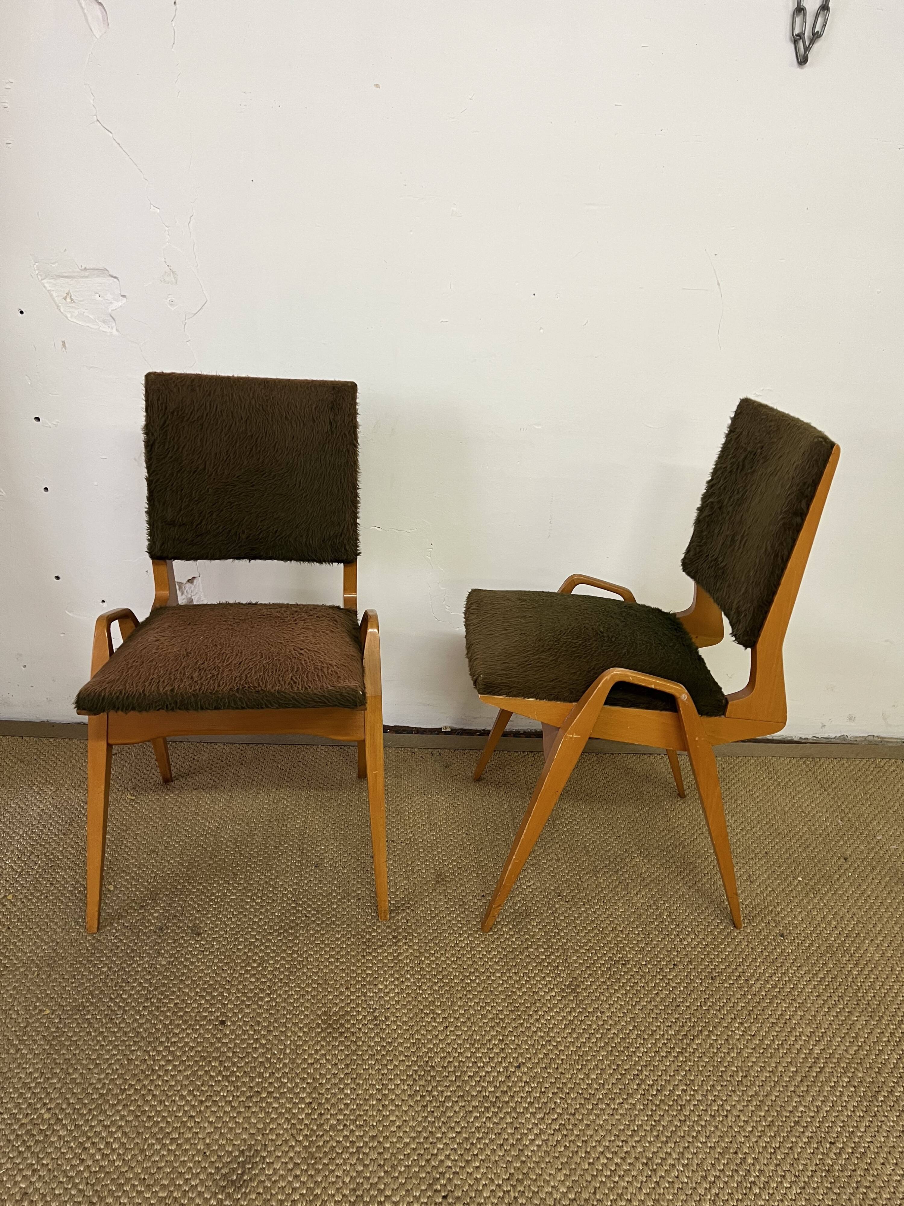 Paire de chaises vintage Maurice Pré des années 50