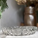 Plat rond en cristal à facettes