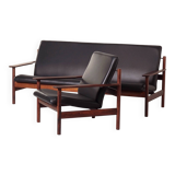 Lounge set by sven ivar dysthe for dokka møbler, 1960s – new black leather
