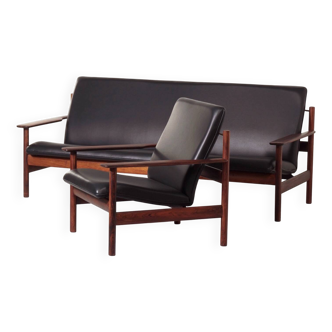 Lounge set by sven ivar dysthe for dokka møbler, 1960s – new black leather