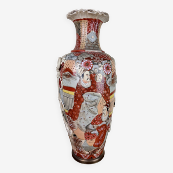 Japon XIXème : immense vase Kyoto Satsuma circa 1880-1900