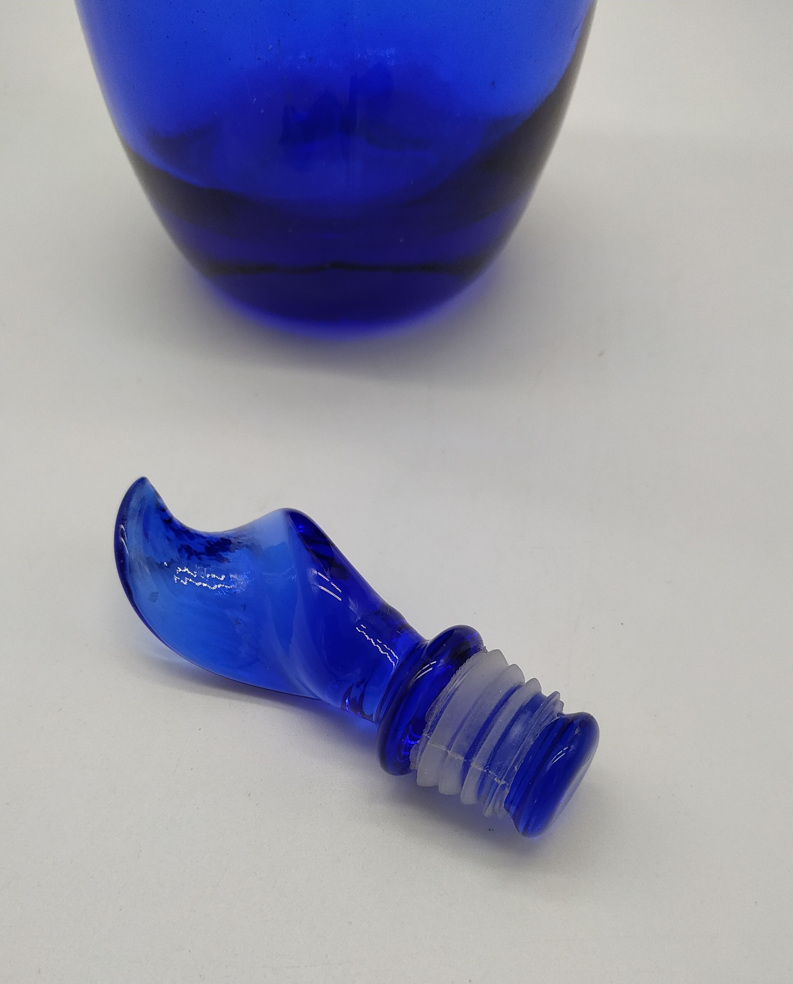 Large cobalt blue glass bottle