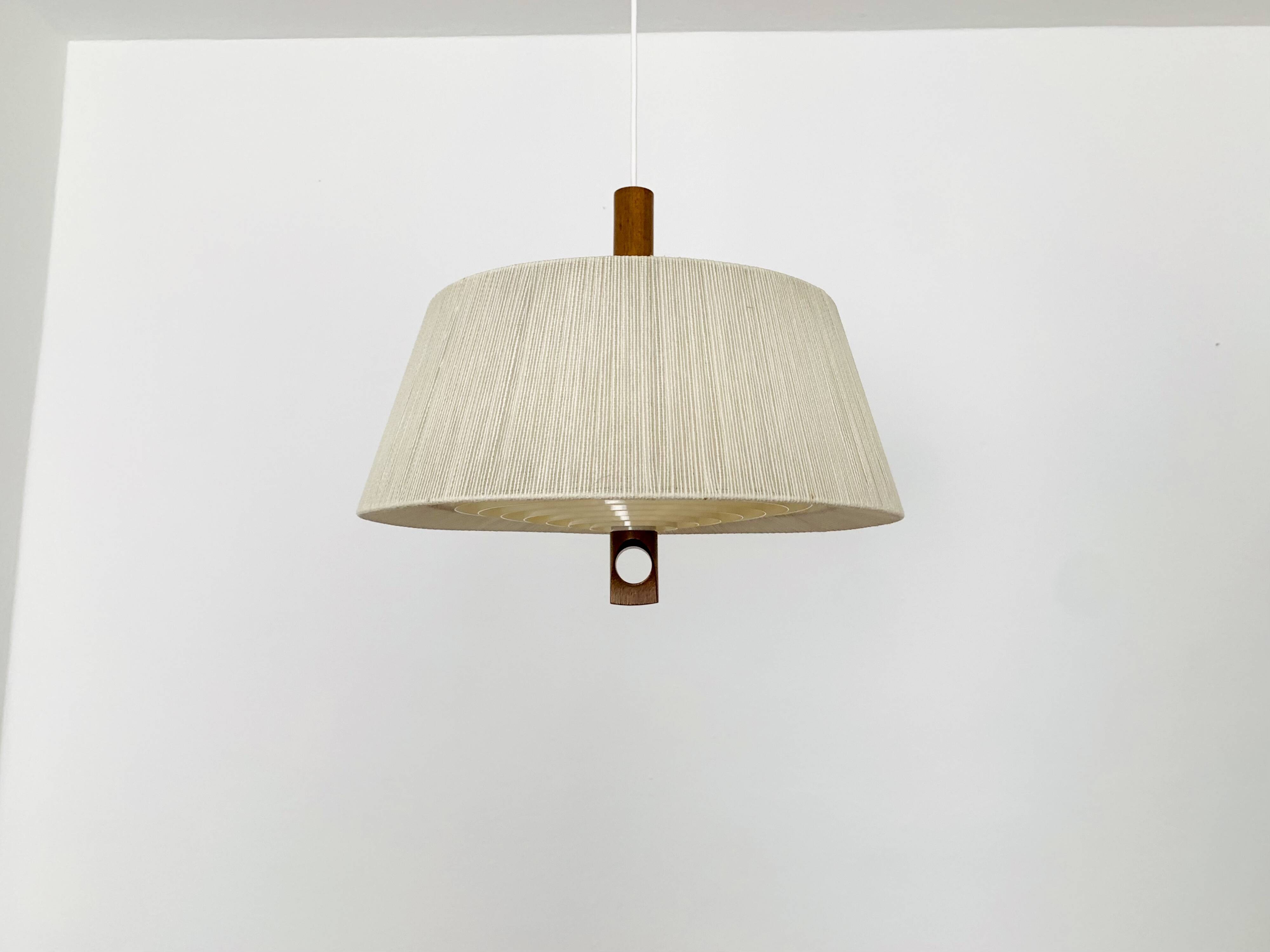 Raffia Bast and Walnut Pendant Lamp by Temde