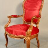 Fauteuil Louis Philippe en noyer XIXème