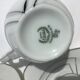4 fine porcelain cups art deco silver thread