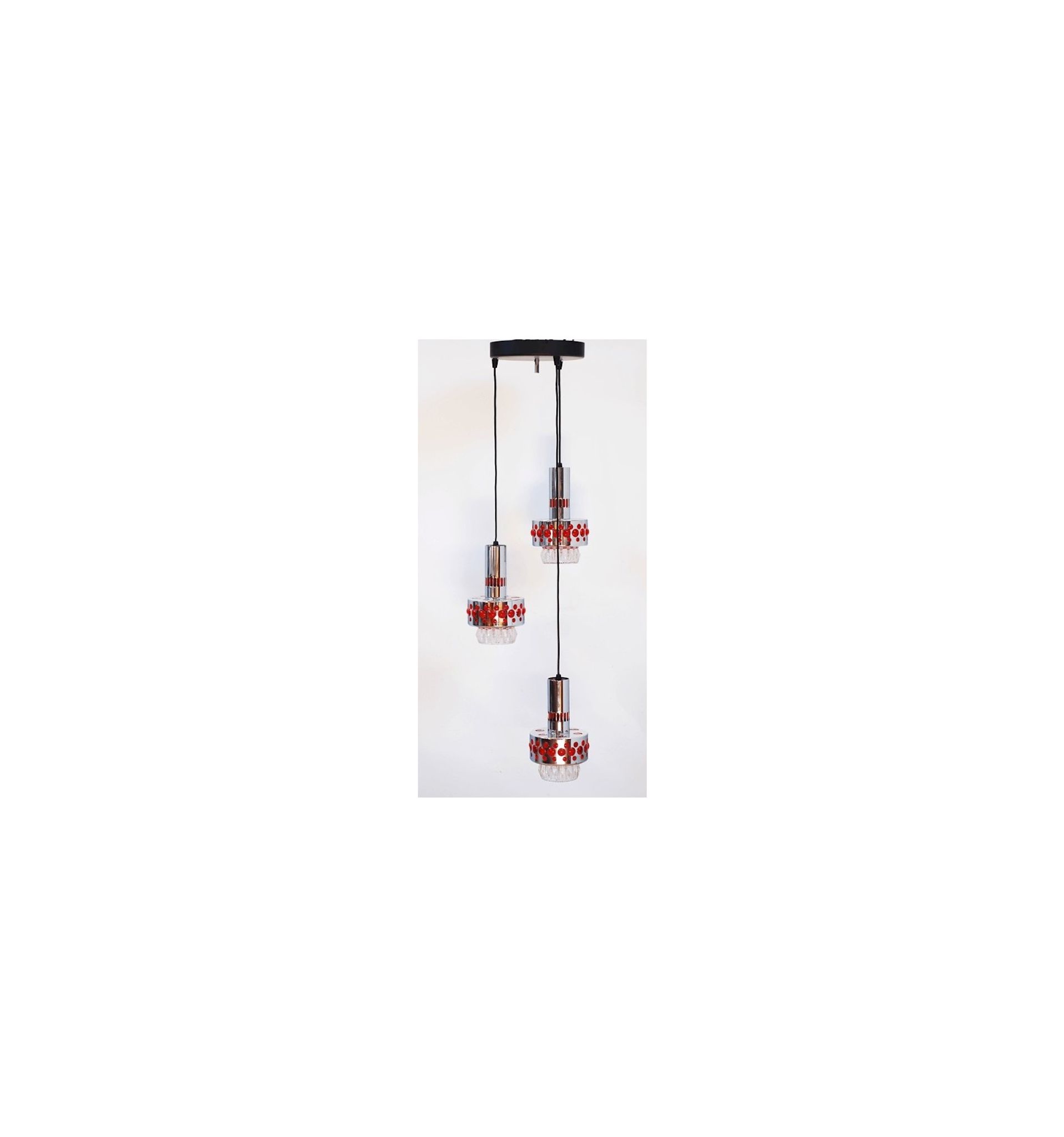 Large chandelier seventies 3 suspended lamps