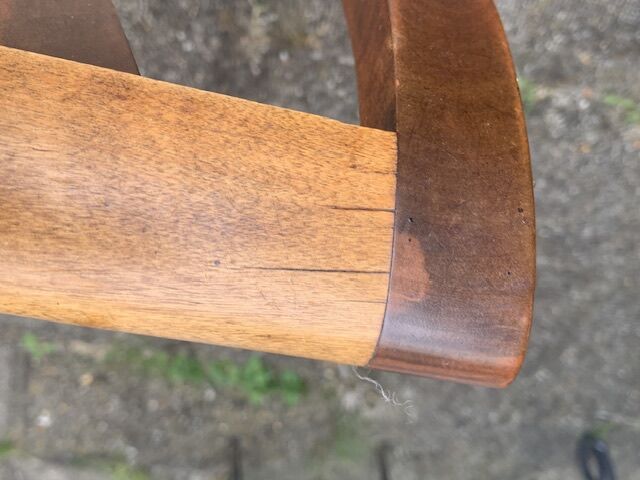 Bench, end of sofa, two-tone wooden end of bed. Old