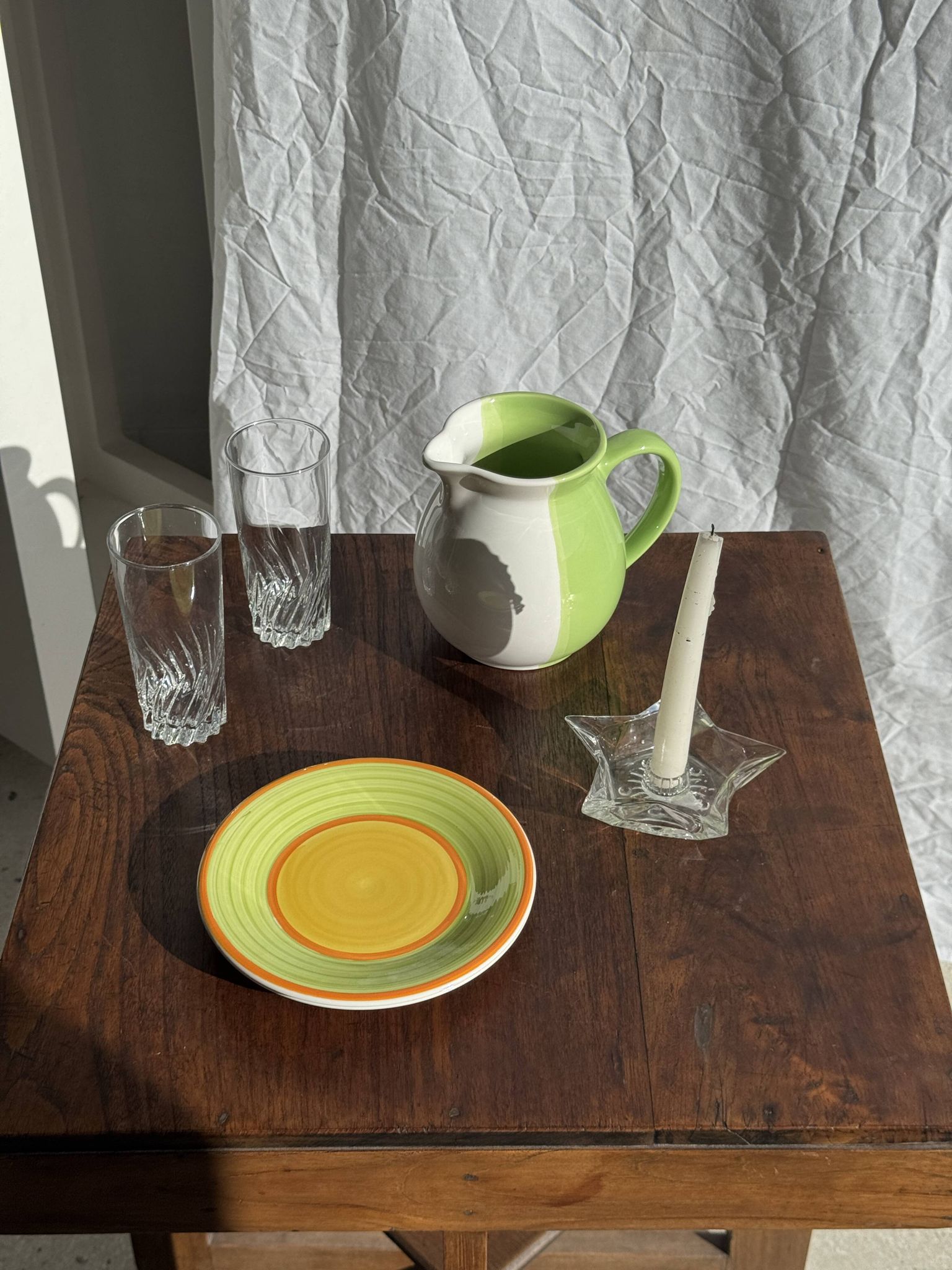 Bougeoir étoile en verre vintage D13