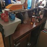 Solid oak bar, tin counter, authentic craftsmanship in perfect condition