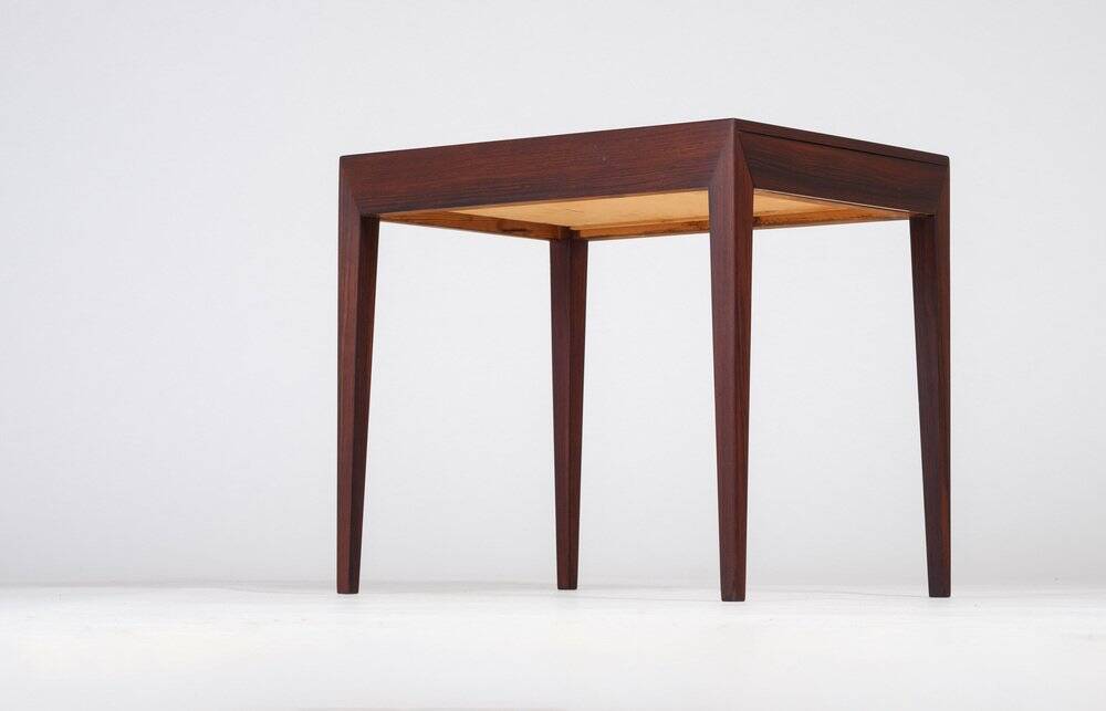 Side Table with Drawer in Rosewood by Severin Hansen for Haslev Møbelsnedkeri, 1950s