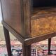 Art Deco bedside table in rosewood, walnut burl, and marble top.