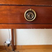 Louis XVI style flat desk "Coubertin" in mahogany reissue by Grange
