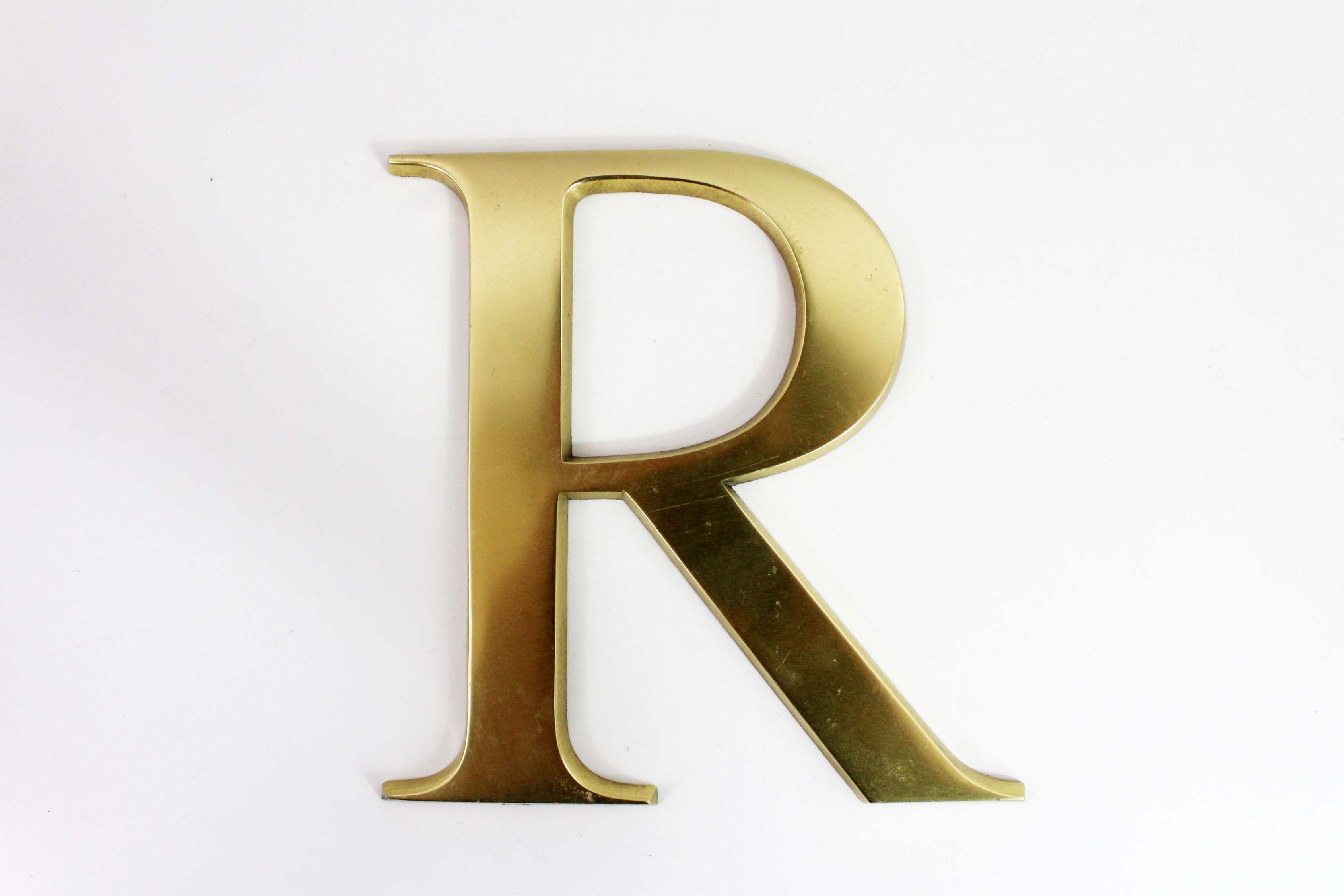 Lettre vintage "r" en laiton