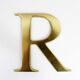 Lettre vintage "r" en laiton
