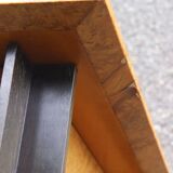 50s modernist coffee table in elm burl veneer