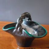Ceramic bowl, basket from the 50s by Accolay Yonne