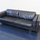 Black leather sofa from Denmark