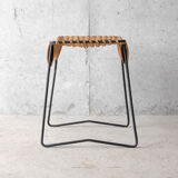 Stool metal and rattan years 60