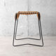 Tabouret métal et rotin années 60