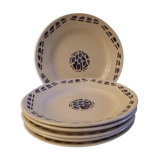 6 very old plates U&C Sarreguemines Model Arlette year 1960 hand painted earth