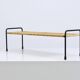 Carl Aubock side table, flower bench, iron, rattan, wicker, Austria, 1950s