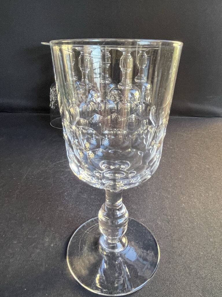 6 Blown and cut crystal water glasses – Art Nouveau