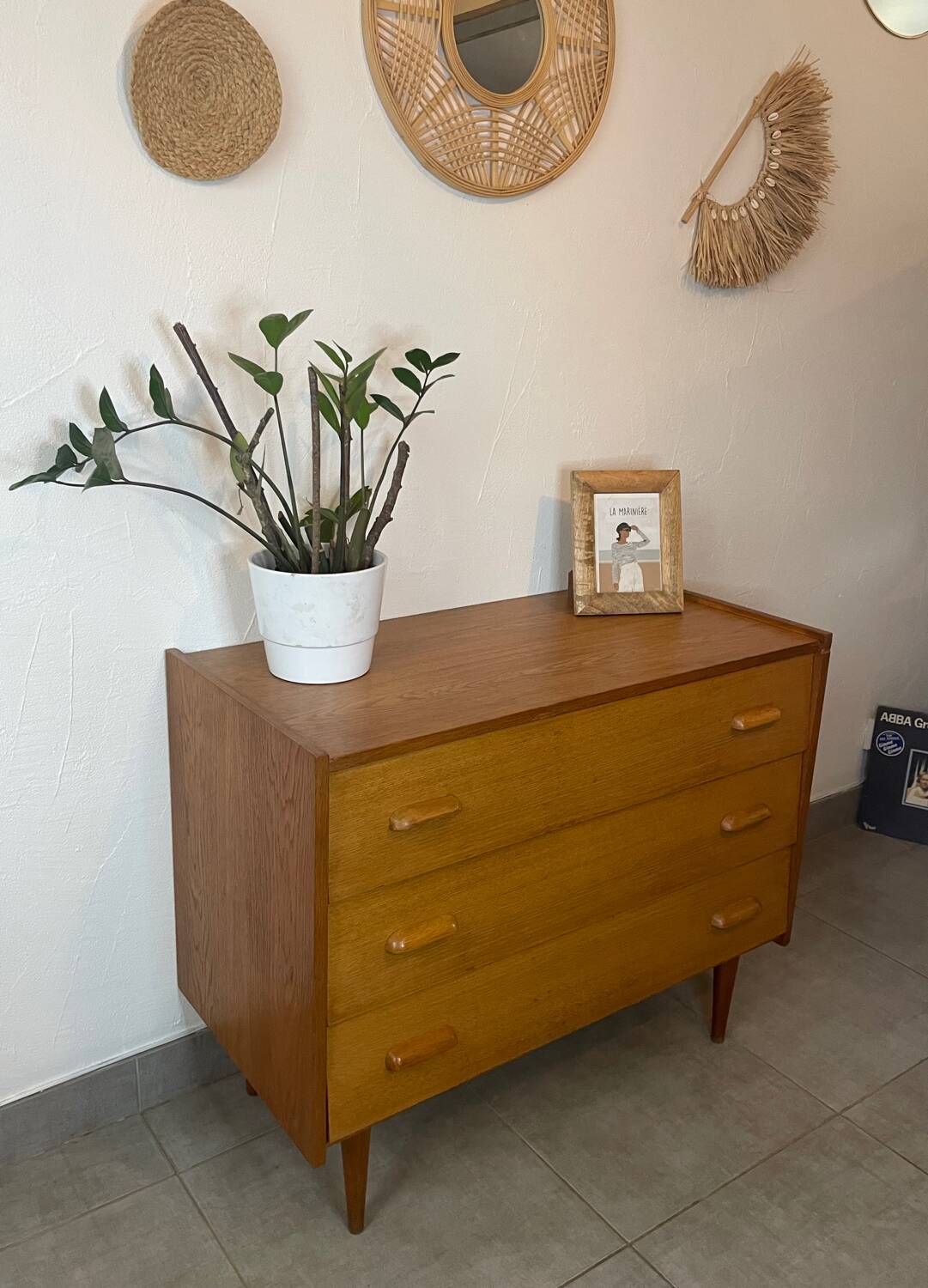 Commode en teck, années 60