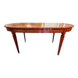 Tavolo ovale intarsiato, Italia, anni '50