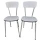 Pair of vintage chairs in light Formica and chrome metal – 1960s