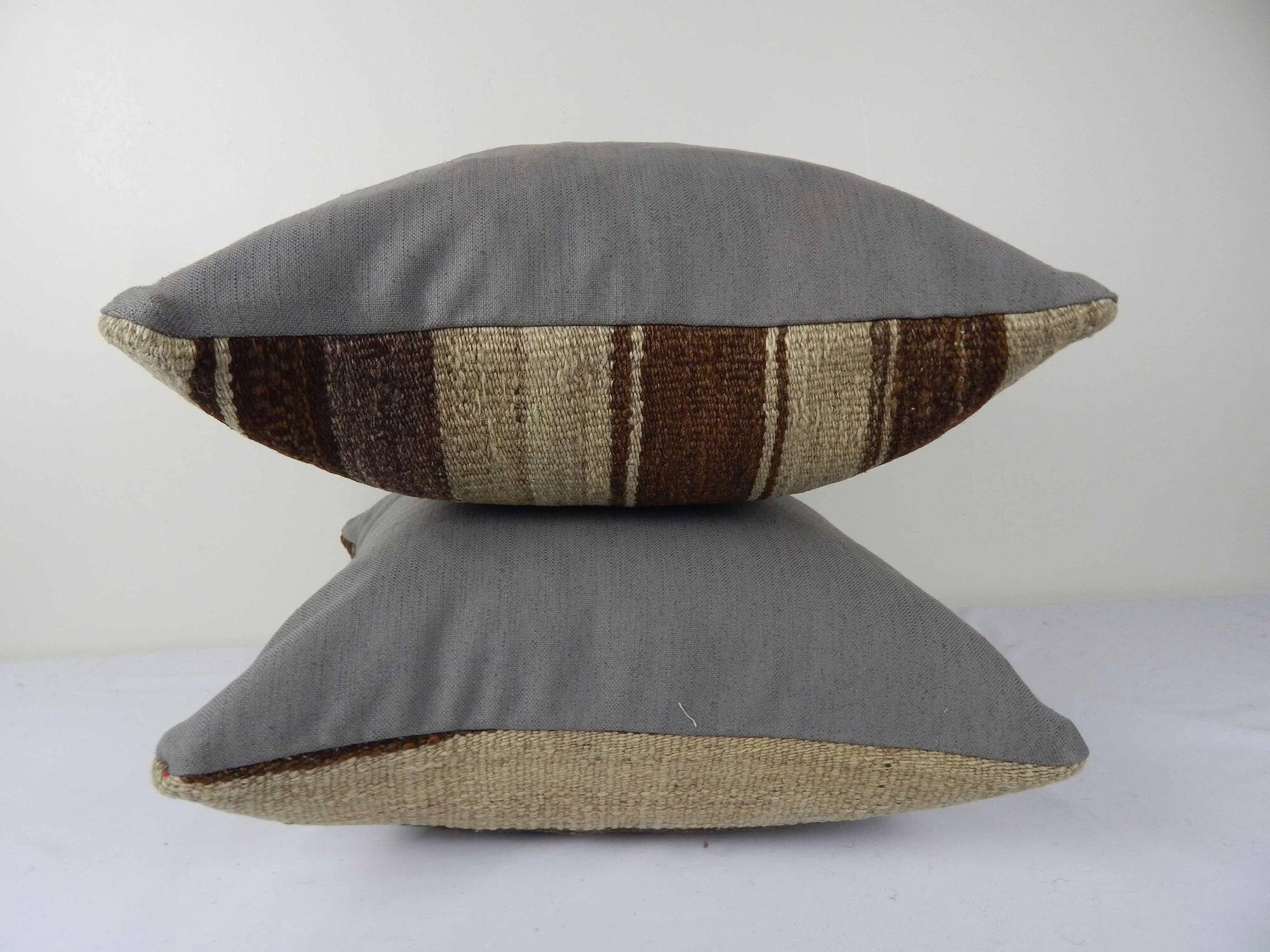 Set of 2 vintage kilim cushion covers 46x46 cm