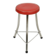 1950s Brabantia Stool Red Faux Leather and Chrome