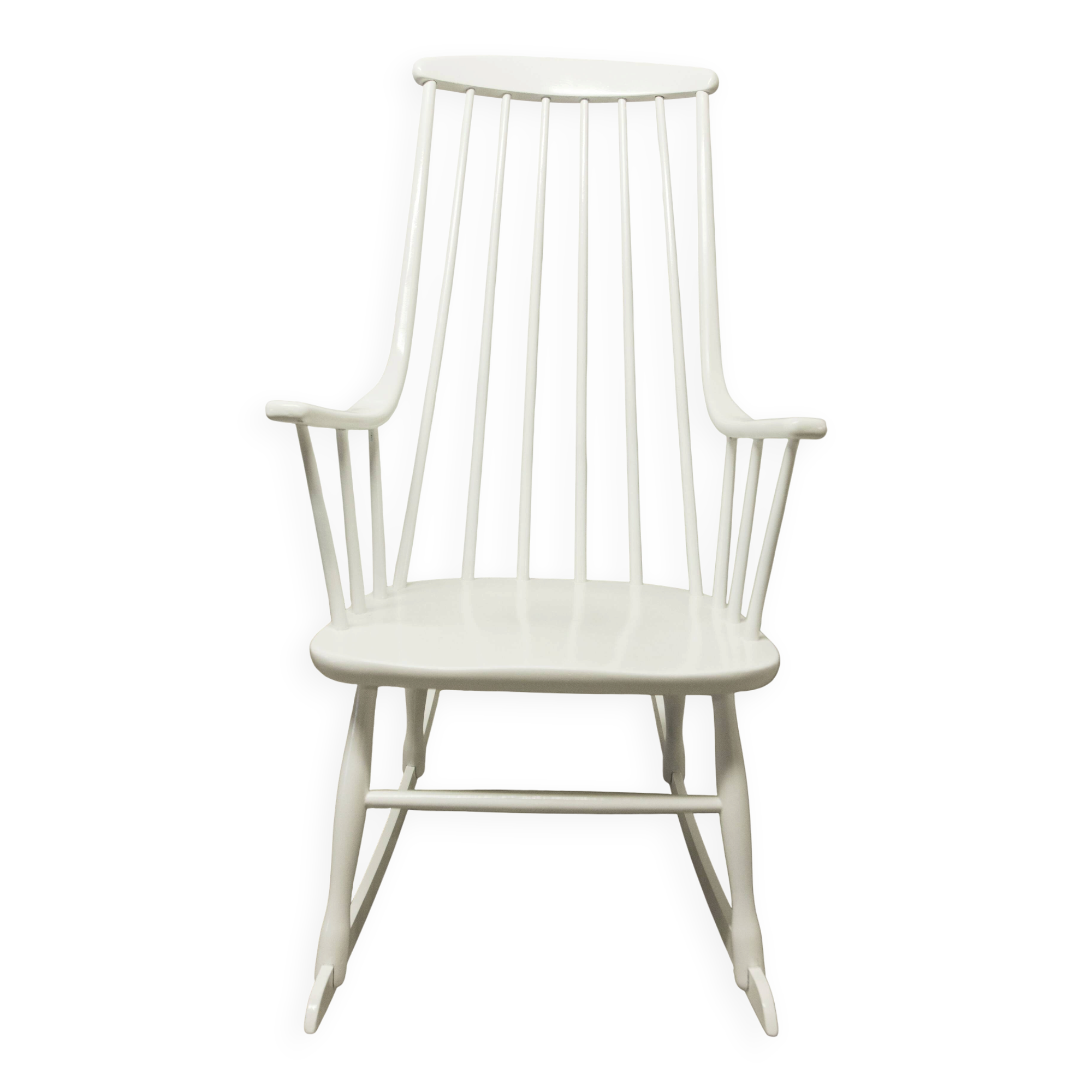 Rocking-chair Grandessa en Hêtre blanc par Lena Larsson 1960 pour Nesto