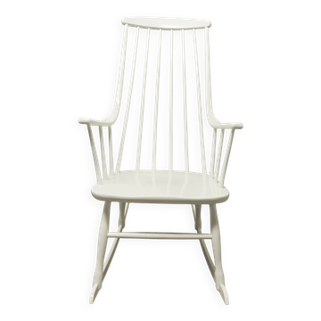 Grandessa rocking chair in white beech by Lena Larsson 1960 for Nesto