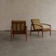 Set of 2 paperknife easy chairs by Kai Kristiansen, Denmark, 1960's