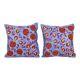 Set of 2 vintage embroidered cushion covers 48x48 cm