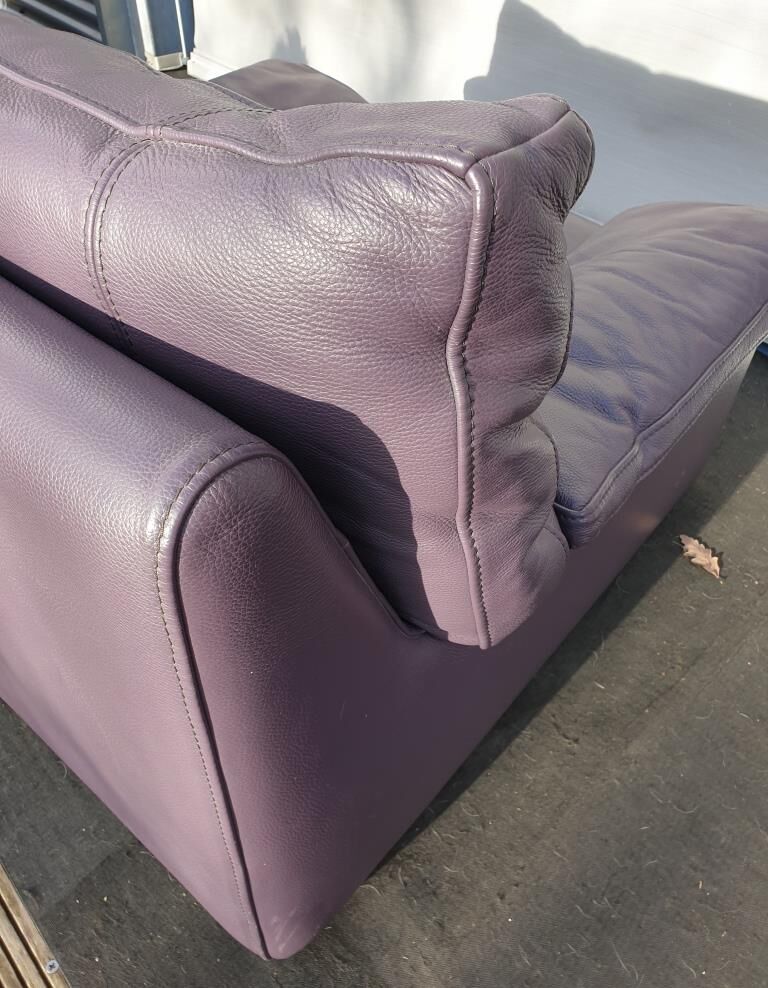 Steiner Ikeda leather purple armchair design Yves Christin 1979