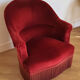 Fauteuil crapaud en velours rouge