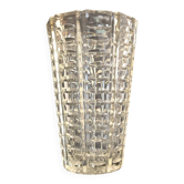 Chiseled glass vase