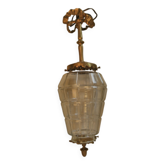 Bronze lantern and cut glass