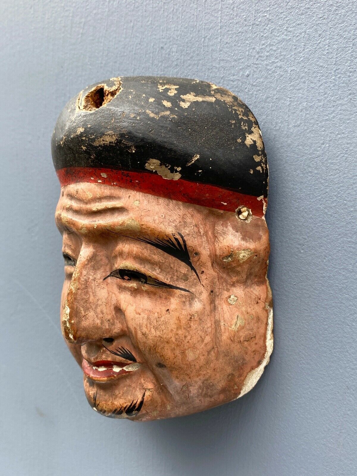 MINIATURE MASK JAPAN SIGN PERIOD EDO XIXTH CARVED WOOD