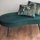 Banquette haricot, velours vert foncé, année 50/60