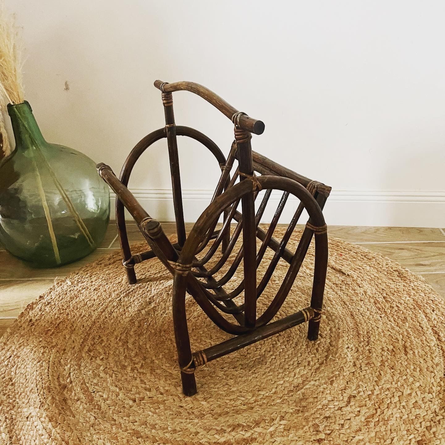Rattan magazine holder