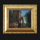 Oil on panel gothic architecture 1871