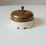 Antique brass and porcelain switch from the 40s/50s