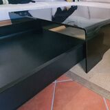 Curved glass coffee table