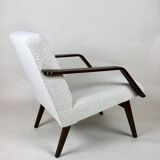 Vintage white Boucle Club Armchairs, 1970s
