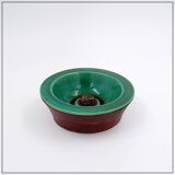 Vintage ceramic and leather ashtray from the 1950s