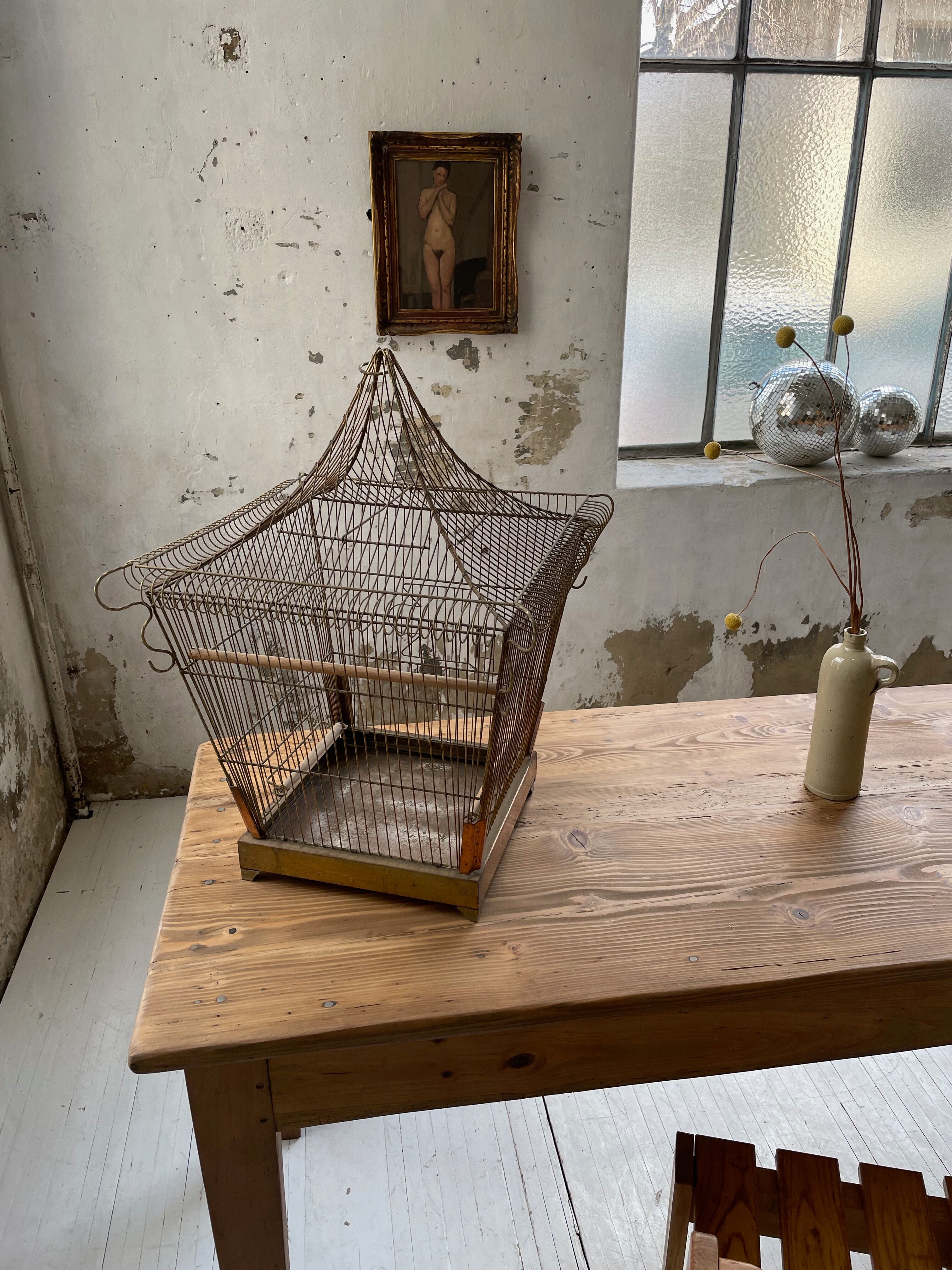 Vintage gold metal cage